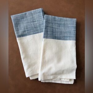 West Elm Blue and White Cotton Napkins - Set of 2
